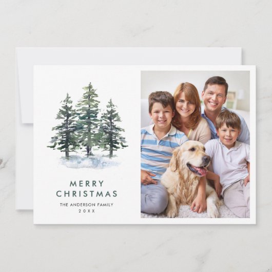 2 FOTO Minimalistische kerstboom groet Feestdagenkaart (Voorkant)