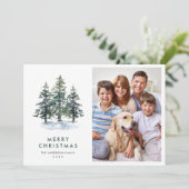 2 FOTO Minimalistische kerstboom groet Feestdagenkaart (Staand voorkant)