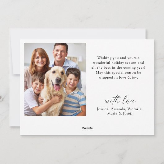 2 FOTO Minimalistische kerstboom groet Feestdagenkaart (Achterkant)