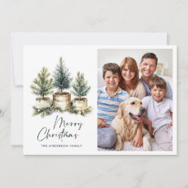 2 FOTO Minimalistische kerstboom groet Feestdagenkaart