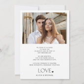 2 foto minimalistische moderne typografie bruiloft bedankkaart (Achterkant)