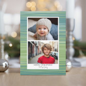 2 foto - Modern Abstract blauw - Instant Download Feestdagenkaart