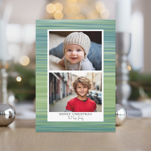 2 foto - Modern Abstract blauw - Instant Download Feestdagenkaart