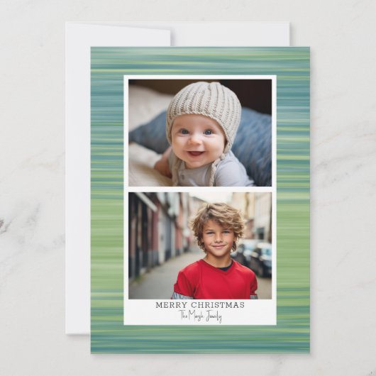 2 foto - Modern Abstract blauw - Instant Download Feestdagenkaart (Voorkant)