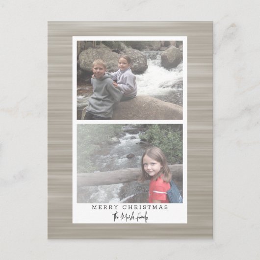 2 Foto modern Abstract met witte rand Feestdagenkaart (Voorkant)