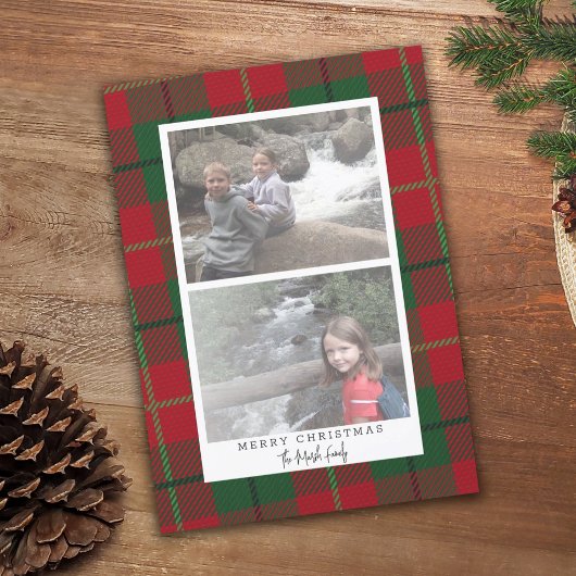 2 Foto Modern Abstract met witte rand geplakt Feestdagenkaart