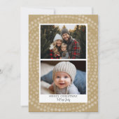 2 Foto: Modern Boho Dot Pattern Merry Kerstmis Feestdagenkaart (Voorkant)