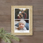 2 Foto: Modern Boho Dot Pattern Merry Kerstmis Feestdagenkaart