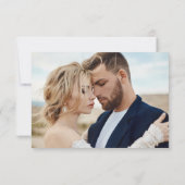 2 Foto Modern Chic Calligraphy Wedding Bedankkaart (Achterkant)