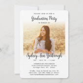 2 Foto Modern Elegant Script Graduparty Kaart (Achterkant)