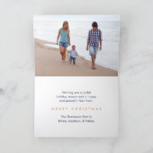 2 Foto Modern minimalist Joy Navy Blue Copper Feestdagen Kaart (Binnen)