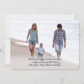 2 Foto Modern minimalist Joy Navy Blue Copper Feestdagenkaart (Achterkant)