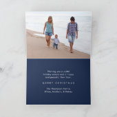 2 Foto Modern Minimalist Navy Blue Joy Feestdagen Kaart (Binnen)