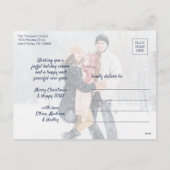 2 Foto Modern Minimalist Navy Blue Joy Feestdagenkaart (Achterkant)