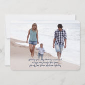 2 Foto Modern Minimalist Navy Blue Joy Feestdagenkaart (Achterkant)