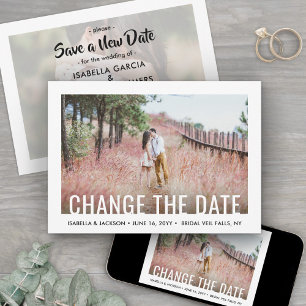 2 Foto Modern minimalist Wedding Postponement Save The Date