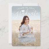 2 Foto Modern Overlay White Script Afstuderen Aankondiging (Voorkant)