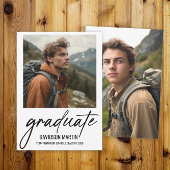 2 Foto Modern Script Afstuderen Aankondiging