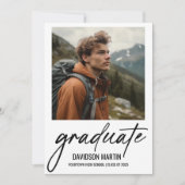 2 Foto Modern Script Afstuderen Aankondiging (Voorkant)