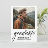2 Foto Modern Script Afstuderen Aankondiging (Staand voorkant)