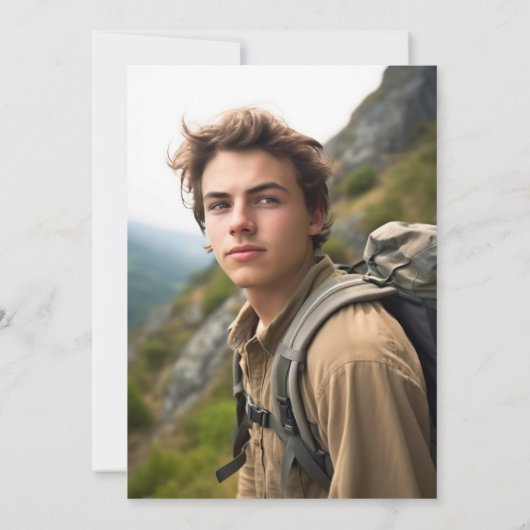 2 Foto Modern Script Afstuderen Aankondiging (Achterkant)