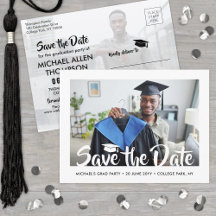 2 Foto Modern Script Afstuderen Save the Date