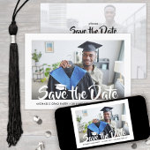 2 Foto Modern Script Afstuderen Save the Date Kaart