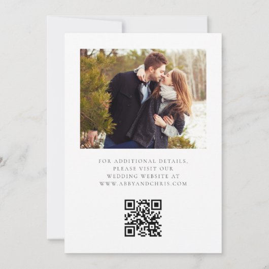 2-Foto Modern Script Overlay QR Code Huwelijk Save The Date (Achterkant)