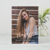 2 Foto Modern Simple Minimalist Afstuderen Bedankkaart (Staand voorkant)