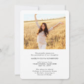 2 Foto Modern Simple Script Elegant Afstuderen Aankondiging (Achterkant)