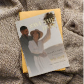 2 Foto Modern Wedding Save the Date Folie Uitnodiging