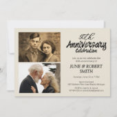 2 foto Moderne 50ste huwelijksverjaardag uitnodigi Kaart (Voorkant)