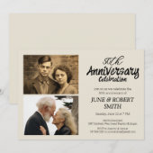 2 foto Moderne 50ste huwelijksverjaardag uitnodigi Kaart (Voorkant / Achterkant)