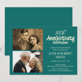 2 foto Moderne 50ste huwelijksverjaardag uitnodigi Kaart (Voorkant / Achterkant)