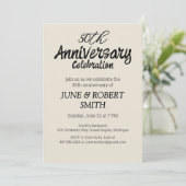 2 foto Moderne 50ste huwelijksverjaardag uitnodigi Kaart (Staand voorkant)
