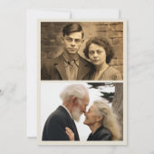 2 foto Moderne 50ste huwelijksverjaardag uitnodigi Kaart (Achterkant)