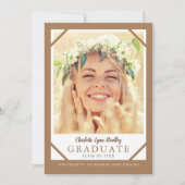 2 Foto Moderne minimalistische Afstuderen aankondi Kaart (Voorkant)