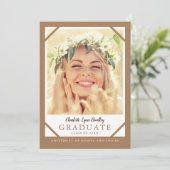 2 Foto Moderne minimalistische Afstuderen aankondi Kaart (Staand voorkant)