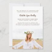 2 Foto Moderne minimalistische Afstuderen aankondi Kaart (Achterkant)