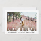 2 Foto Moderne Minimalistische Uitstel van de Brui Save The Date (Voorkant)