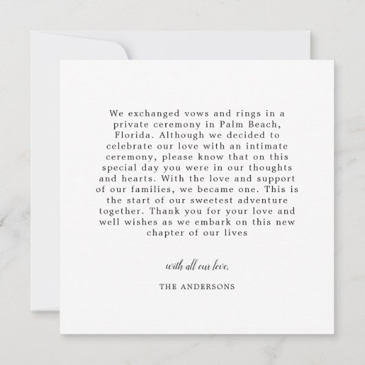 2 Foto Net Getrouwd Moderne Script Hart Trouwen Aankondiging (Achterkant)