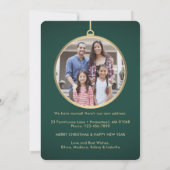 2 Foto New Home Address Green en Gold Moving Feestdagenkaart (Achterkant)