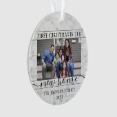 2 Foto: New Home First Xmas Faux Marmer Round Ornament (voorkant)