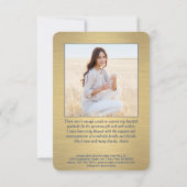 2 Foto Nieuw Adres geborsteld Blauw & Gold Afstude Bedankkaart (Achterkant)