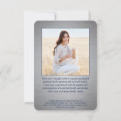 2 Foto Nieuw Adres geborsteld marineblauw Afstuder Bedankkaart (Achterkant)