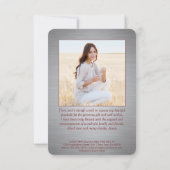 2 Foto Nieuw Adres geborsteld rood grijs Afstudere Bedankkaart (Achterkant)