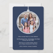 2 Foto Nieuw adres Modern Navy Blue Moving Feestdagenkaart (Achterkant)