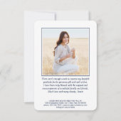 2 Foto Nieuw adres Navy Blue en White Afstuderen Bedankkaart (Achterkant)