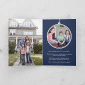 2 Foto Nieuw Home Kerst Ornament Navy & White Feestdagen Kaart (Binnen)