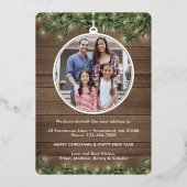 2 Foto Nieuwe Starthout, Pine & String Lights Folie Feestdagenkaart (Achterkant)